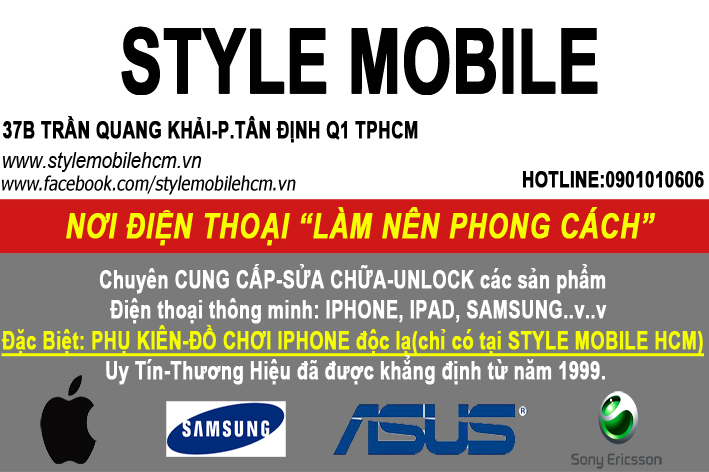 Stylemobile hcm-Chuyên iphone 4s,5,5s,6,6plus giá rẻ bảo hành chính hãng