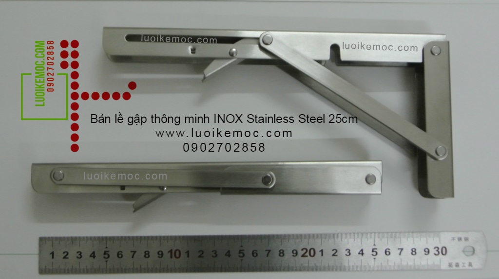 Bản lề gập thông minh INOX Stainless Steel 25cm 