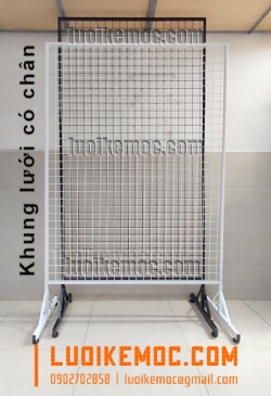 Khung Lưới Chân Bánh Xe 1.2m x 1.8m Trắng