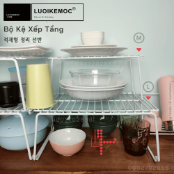 Kệ Xếp Tầng LUOIKEMOC - Size Lớn (Màu Trắng / Đen)