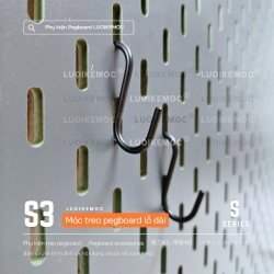 Block 10 Móc Chữ S Treo Pegboard Lỗ Dài - Móc S3 LUOIKEMOC