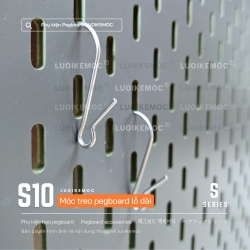 Block 10 Móc S Inox Treo Pegboard Lỗ Dài - Móc S10 LUOIKEMOC