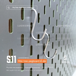  Block 10 Móc S Inox Treo Pegboard Lỗ Dài - Móc S11 LUOIKEMOC
