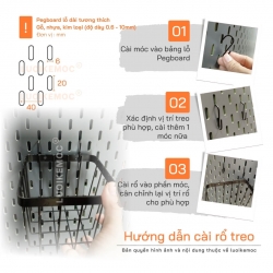 Rổ Treo Pegboard Lỗ Dài M8 LUOIKEMOC