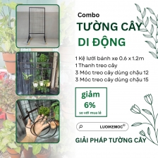 Tường Cây Di Động 0.6 x 1.2m + Thanh + Móc Treo Cây LUOIKEMOC