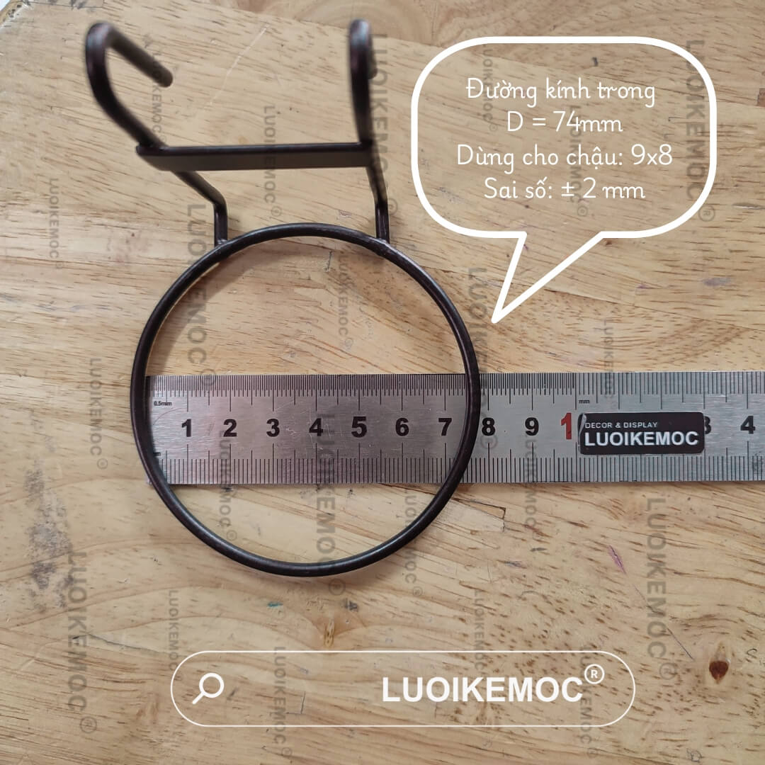 Móc treo chậu cây LUOIKEMOC - Kích thước 9cm x 8cm