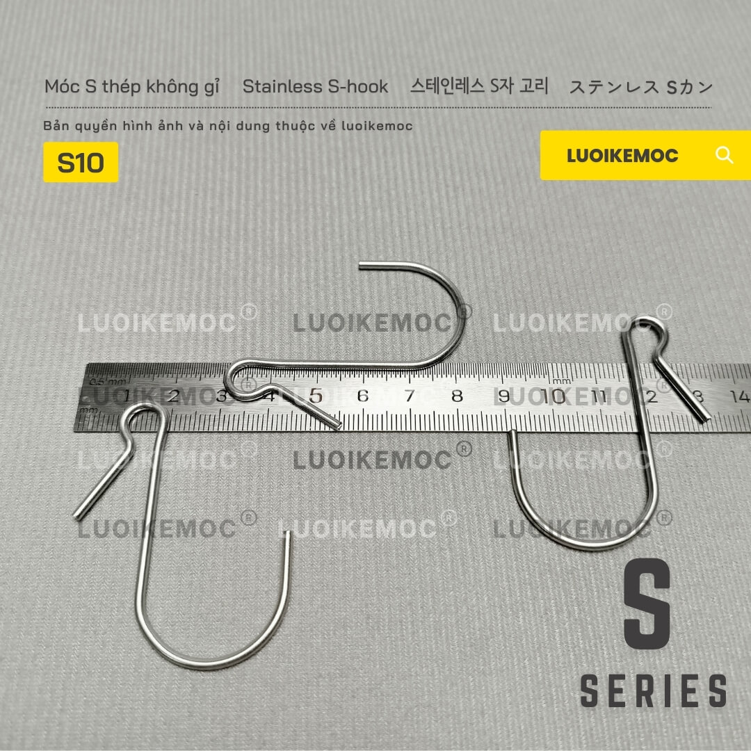 Móc S inox S10 - kích thước