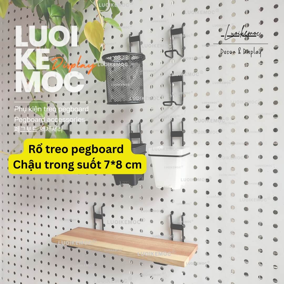 Rổ treo pegboard 7*8 trắng - Pegboard 03