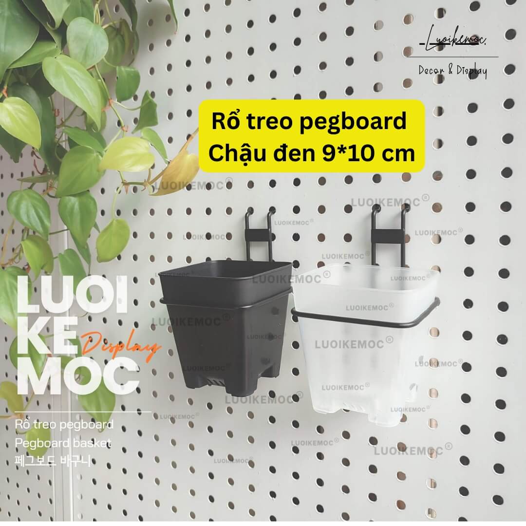 Rổ treo pegboard 9*10 đen - Pegboard 04