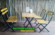 Bàn ghế cafe xếp gọn CF07